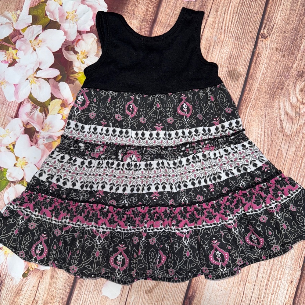 Pinky Black and Pink Kids Casual Dress - Picture 3 of 3
